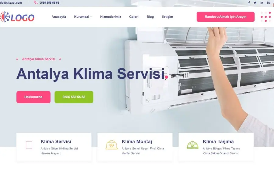 Klima Servisi Web Sayfası Paketi